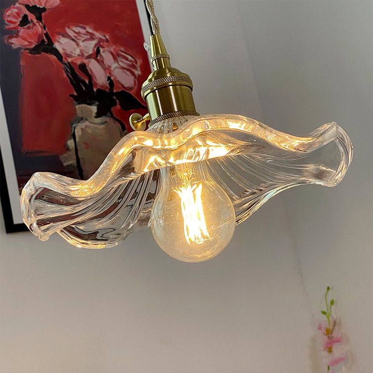 Luce a sospensione industriale a 1 luci di vetro appeso al soffitto per sala da pranzo