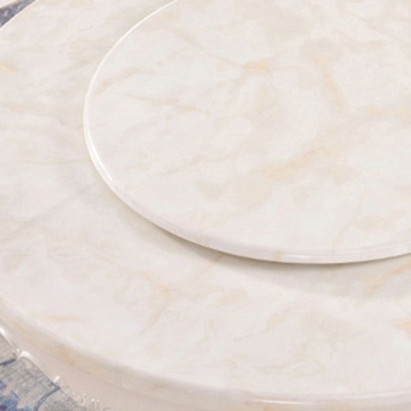 Stone Top Dining Table Round Dining Table with Wood Pedestal Base