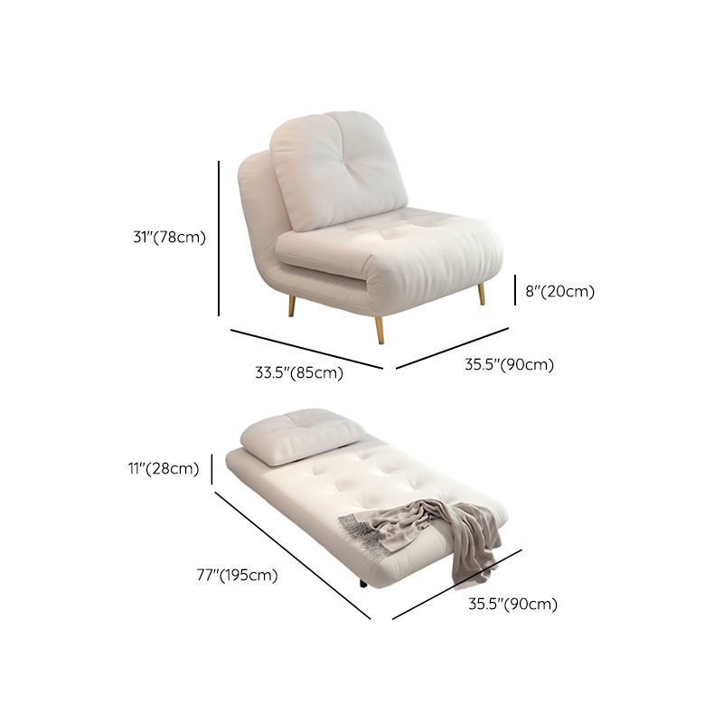 Tufted Upholstered Futon Chair with Mattress Glam Convertible Sofa