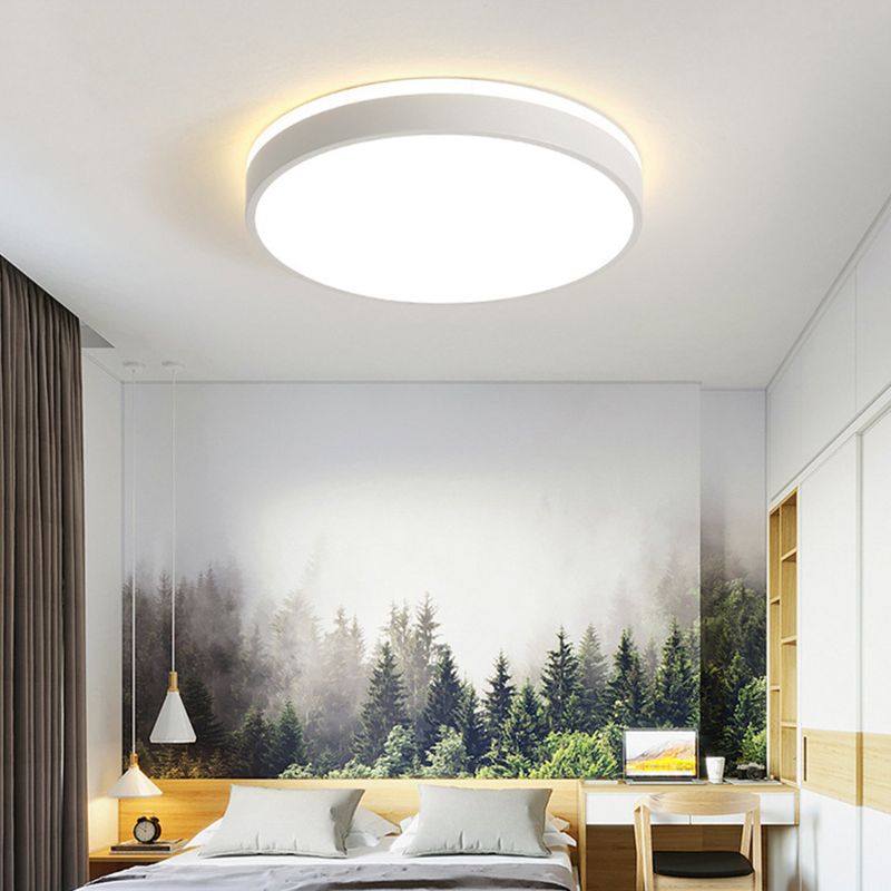 Metal Round Shaped Flush Mount Fixture Modern Style 1Head Led Flush Light