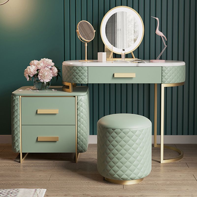 Green Makeup Vanity Desk 30.31" High Vanity Tables with 3 Drawer