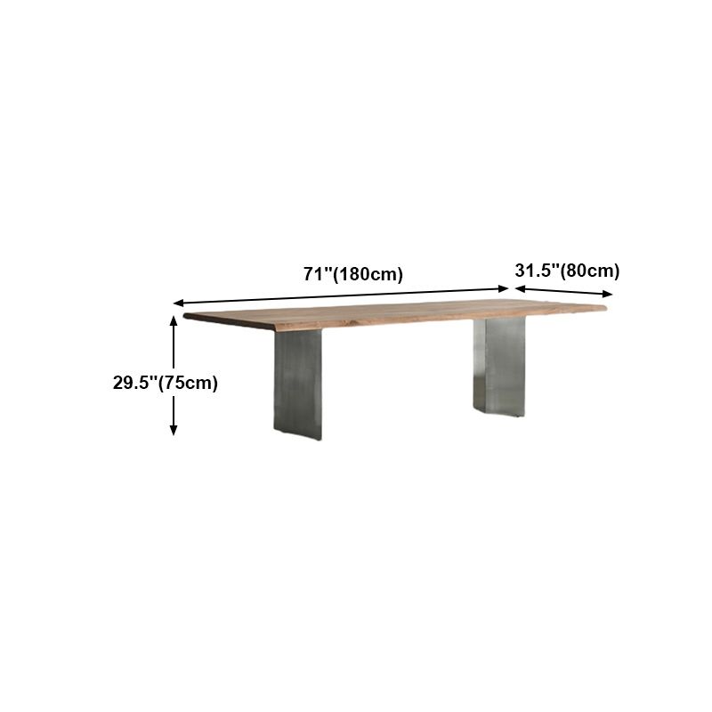 Rectangle Double Pedestal Luxury Dining Table Fixed Table with Solid Wood