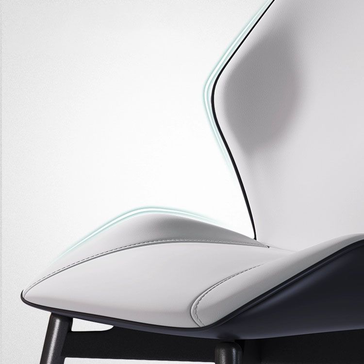 Modern Coffee Shop Wingback Chair Leather Matte Finish Dining Chair