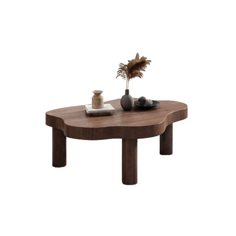 Modern Style 3 Legs Cocktail Table Solid Wood Free Shape Coffee Table