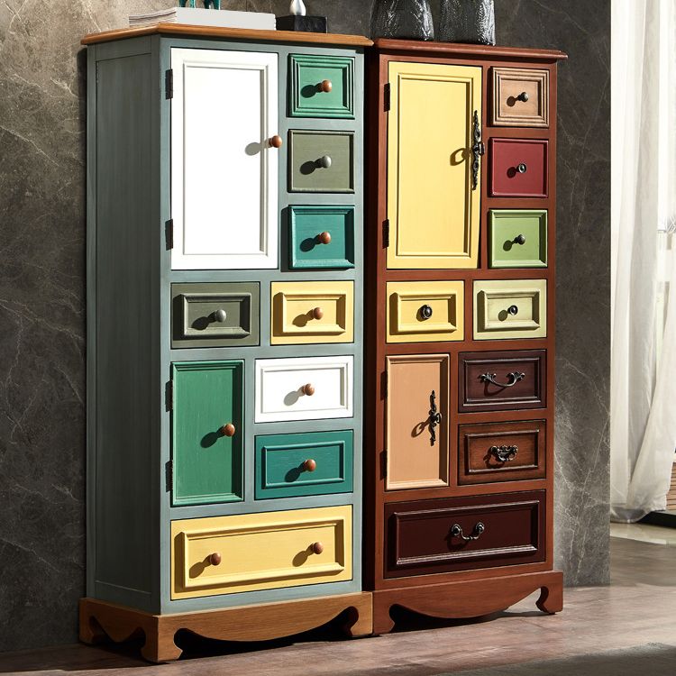 Coastal Storage Chest Dresser Solid Wood Dresser with Multi Drawers
