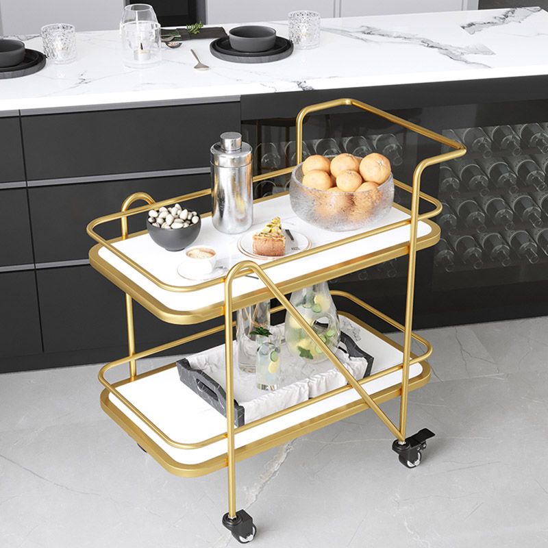Modern 2-Tier Prep Table Rectangular Open Storage Prep Table