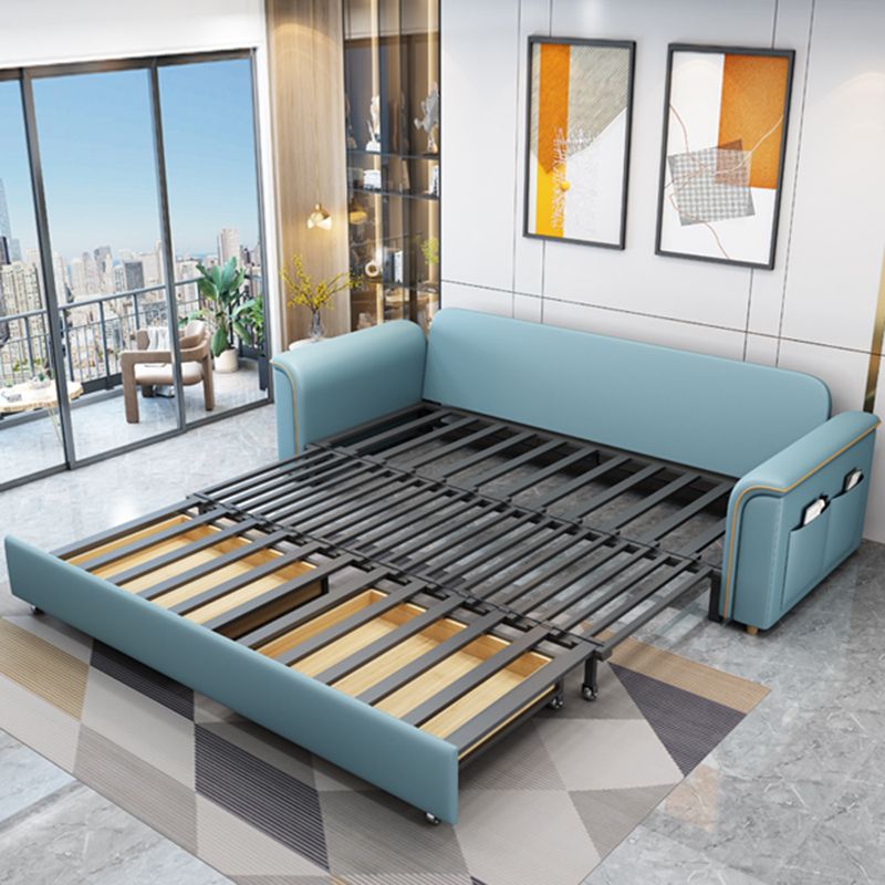 Contemporary Stain Resistant Sofa Bed Faux Leather Bed Sofa Couch