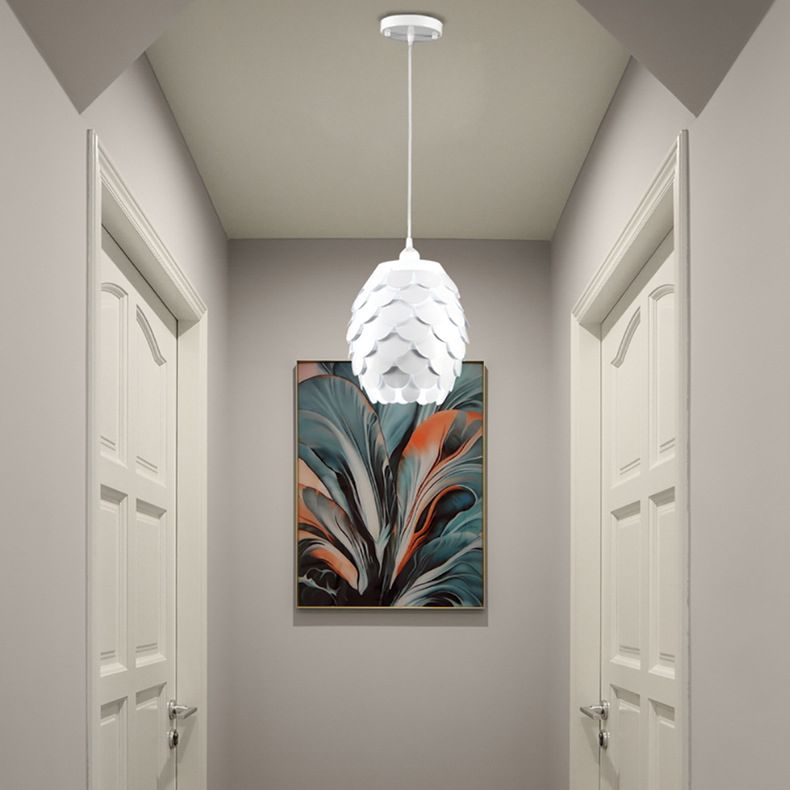 Lámpara de suspensión de techo de piña estilo acrílico blanco acrívico accesorio de luz colgante