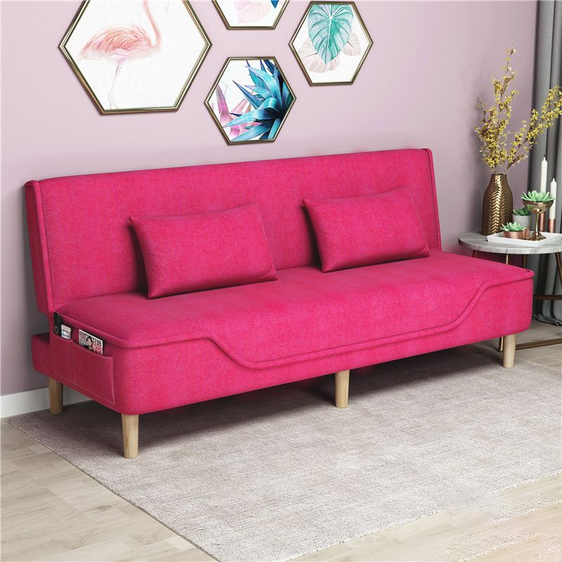 Contemporary Living Room Tight Back Sleeper Armless Linen Seating
