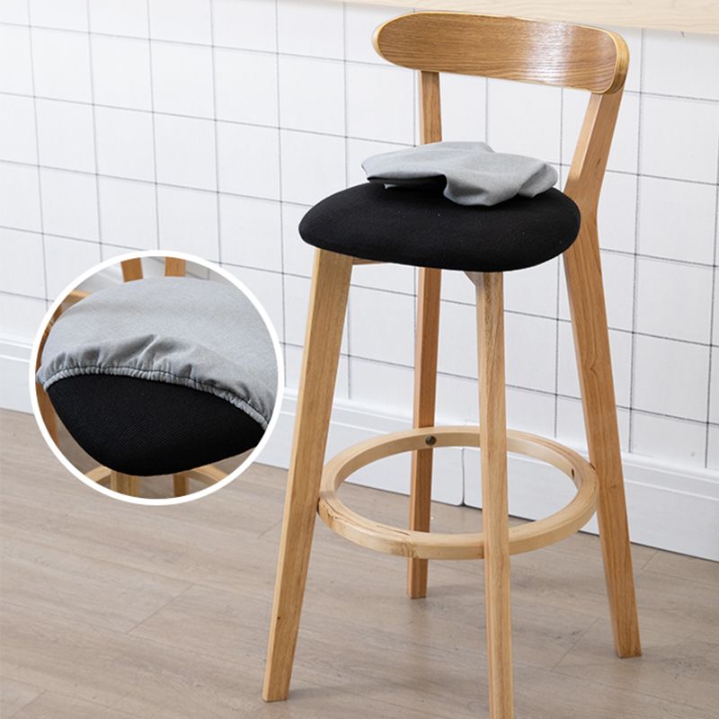 Contemporary Wooden Counter Height Stools Cushion Bar Stool for Indoor