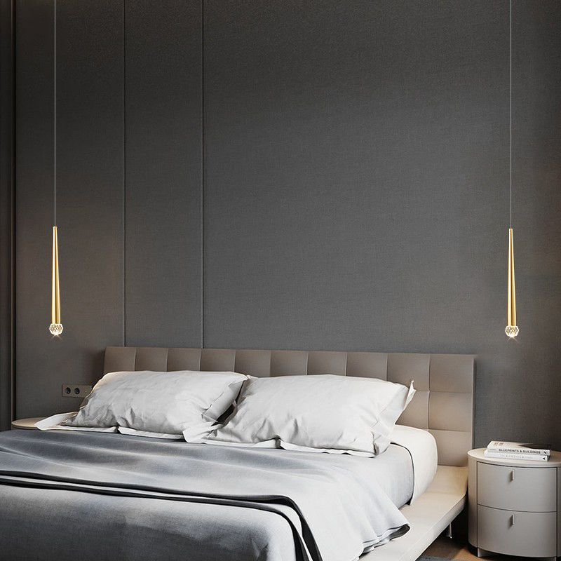 Crystal modern pendant Light 1-Light Cone Plafond Lightture pour chambre à coucher