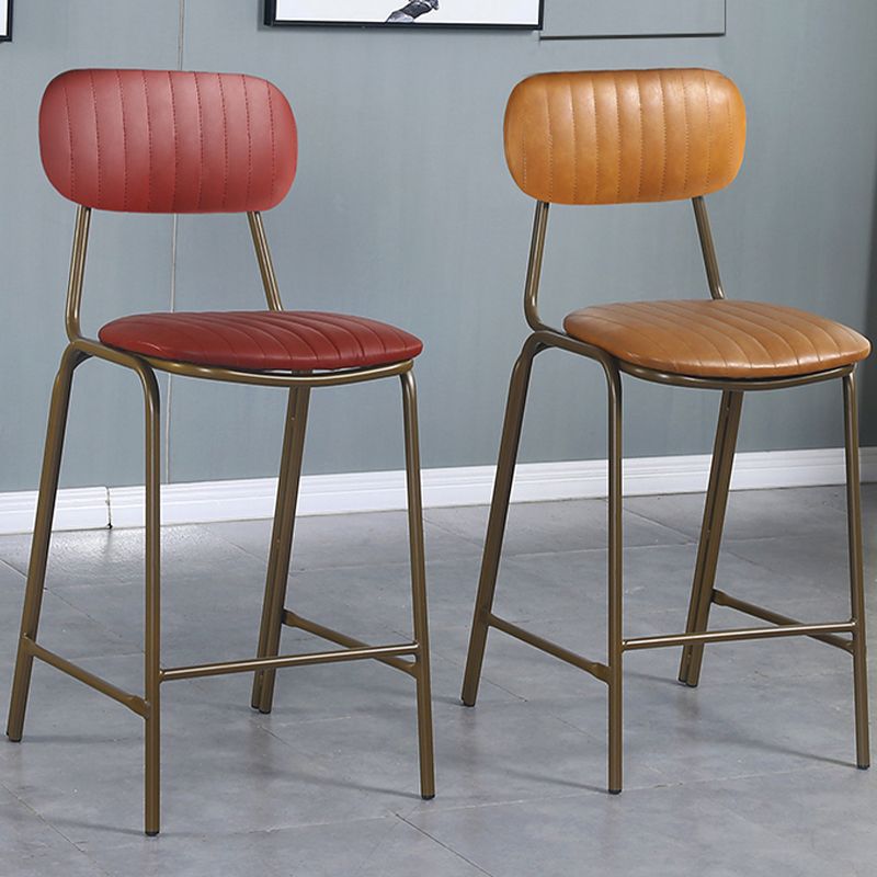 Modern Leather Bar Stool Backrest Counter Stool for Living Room