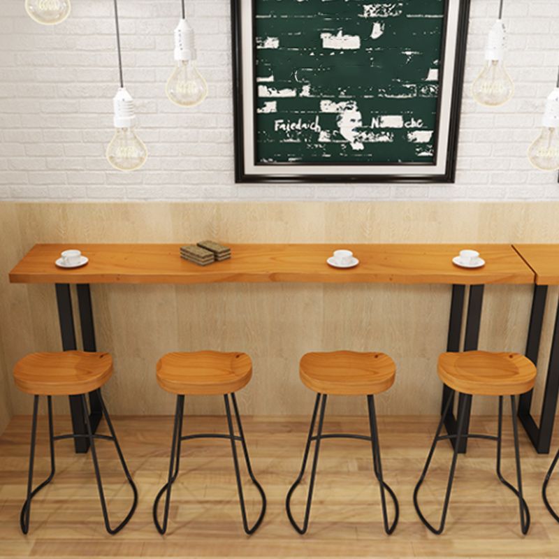 1/5/7 Pieces Industrial Rectangle Pub Table Set Wooden Counter Table with Backless Stools