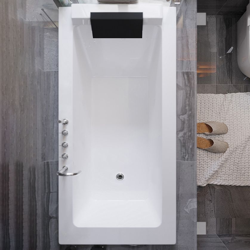 Acrylic White Rectangular Bath Modern Drop-in Soaking Bathtub