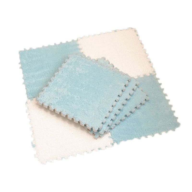 Modern Carpet Floor Tile Plush Cut Interlocking Non-Skid Tiles and Carpet