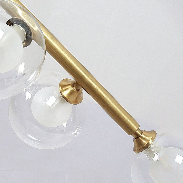 8-Lights Linear Hanging Ceiling Light Modern Glass Hanging Lamp Kit