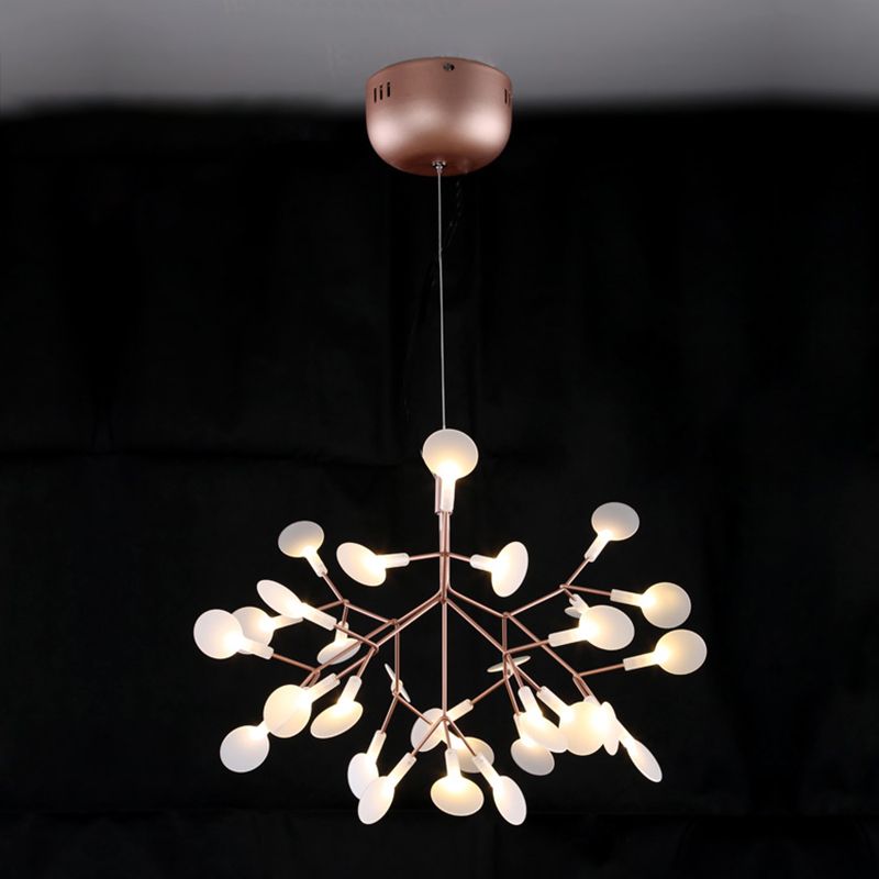 Modern Style Chandelier Multi Lights Decorative Firefly Pendant Lights in Rose Gold