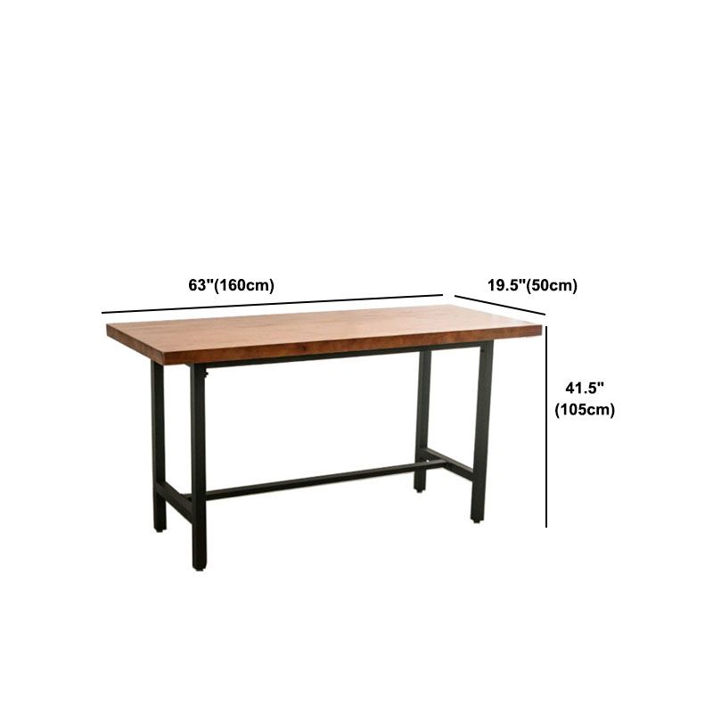 Industrial 1/2/9 Pieces Solid Wood Bar Table Set Fixed Bistro Set for Home Use