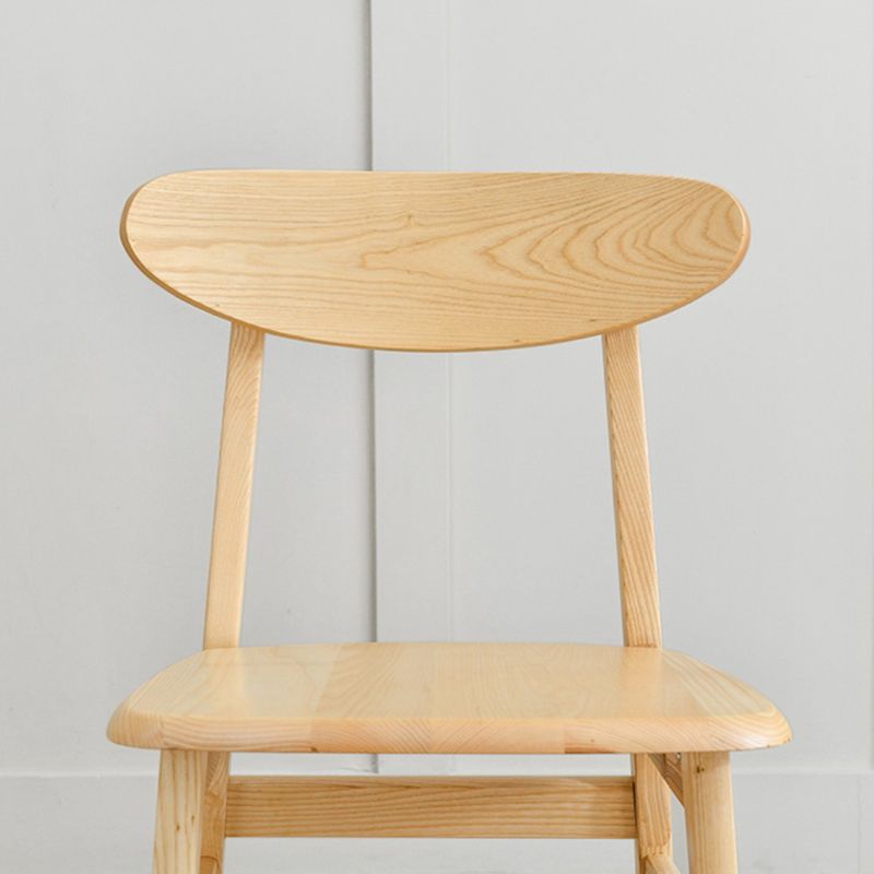 Open Back Dining Side Chair Contemporary Solid Wood Dining Chair