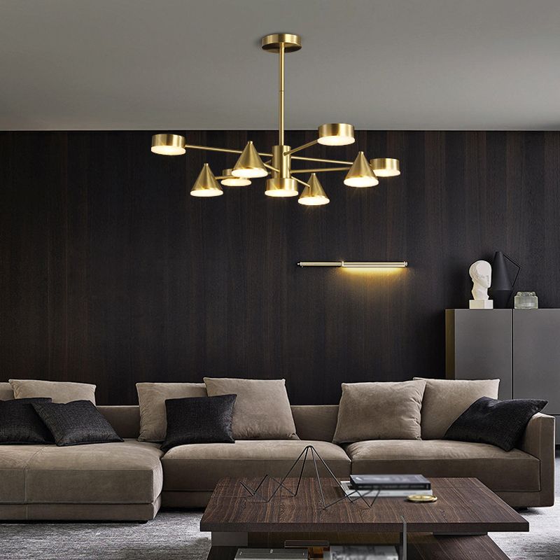 Brass Chandelier Lighting Postmodern Pendant Lamp for Living Room Dinning Room