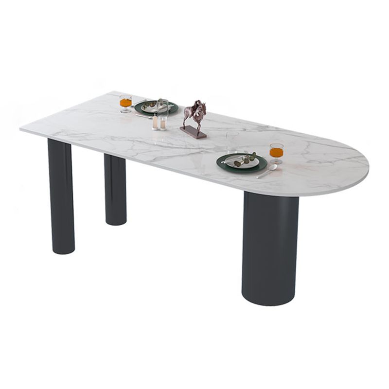 Stone Tripod Base Dining Table Contemporary Style Dining Room Table for Home