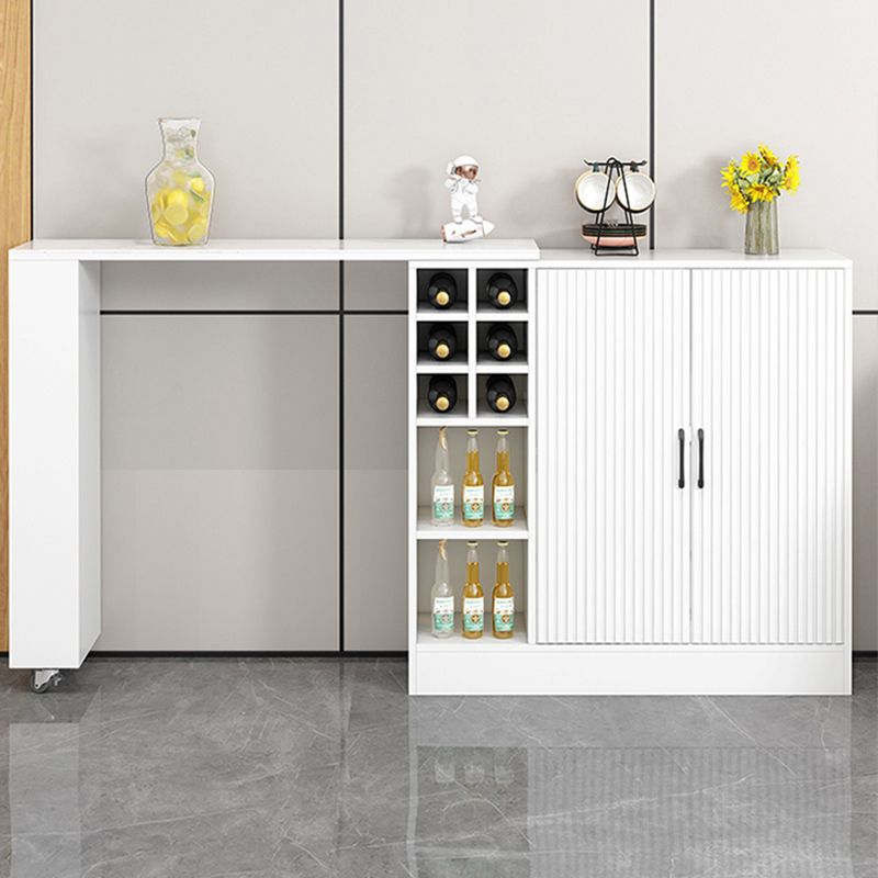 Rectangle Counter Height Table Modern Bar Dining Table with Shelves