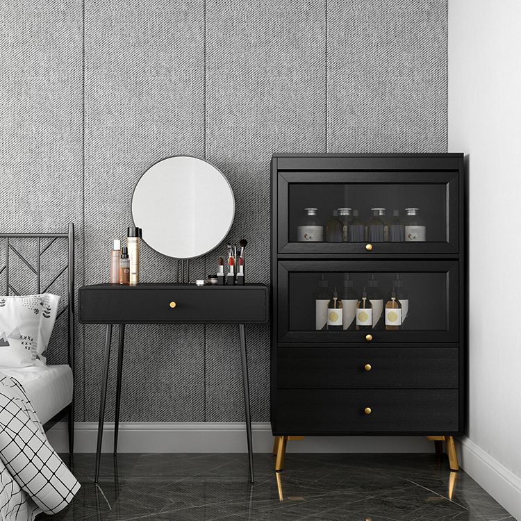 Modern Style Bookcase Standard Closed Back Wooden Bookshelf with Doors