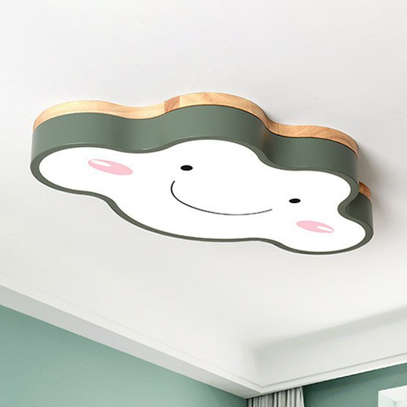 Acrylic Smiling Cloud LED Flush Mount Cartoon Flushmount Ceiling Light for Nursery