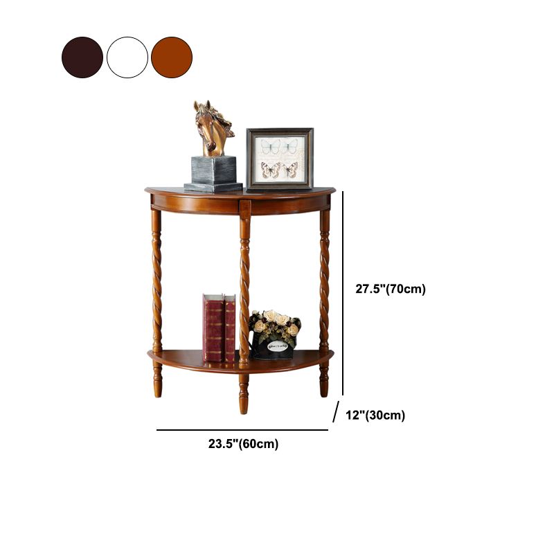 4 Legs Half Moon Wood Mid-Century Modern Console Table for Hall