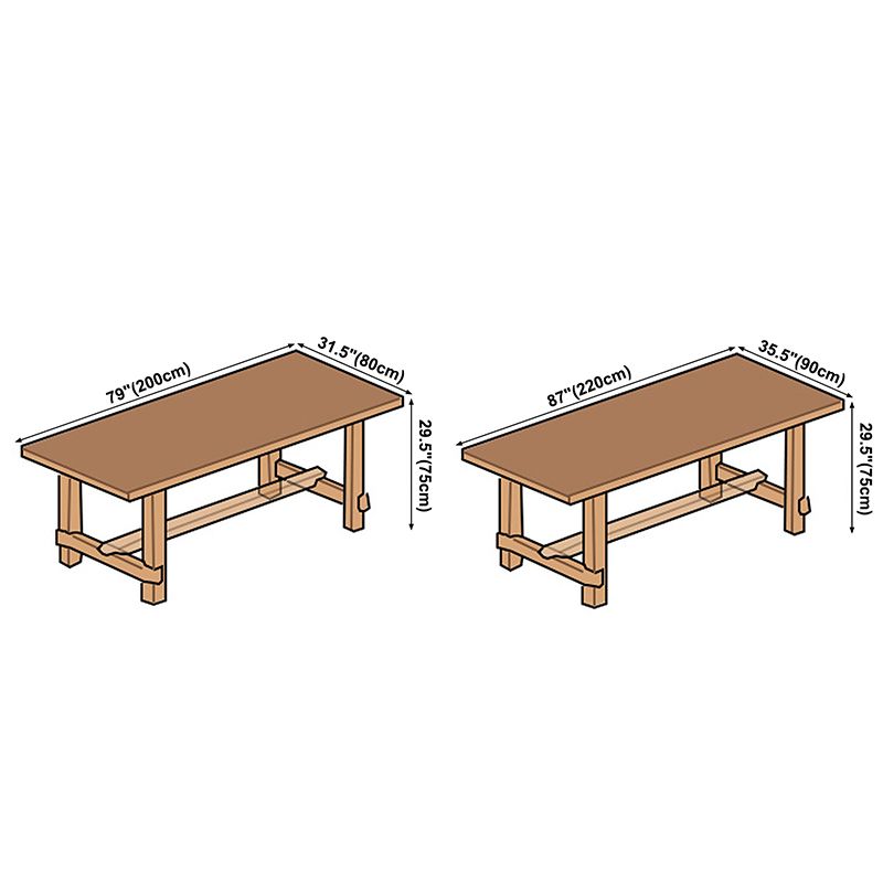 Rectangle Table Dining Table Simplicity Dinner Room Solid Wood Table with 4 Legs Base
