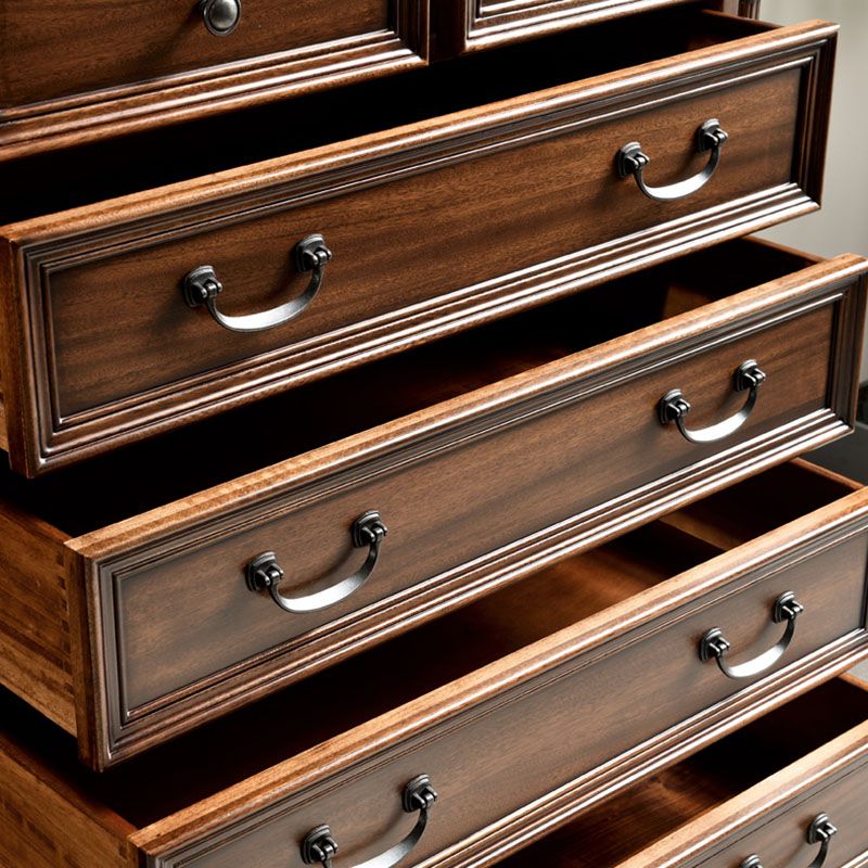 Contemporary Horizontal Double Dresser Wood Storage Chest for Bedroom