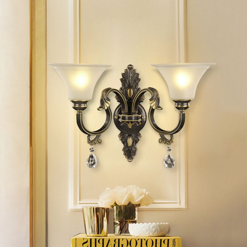 Black and Gold Bulb Wall Murd Lampe Simple Crystal Raind Trop Bell Shade Gnonce Lightture