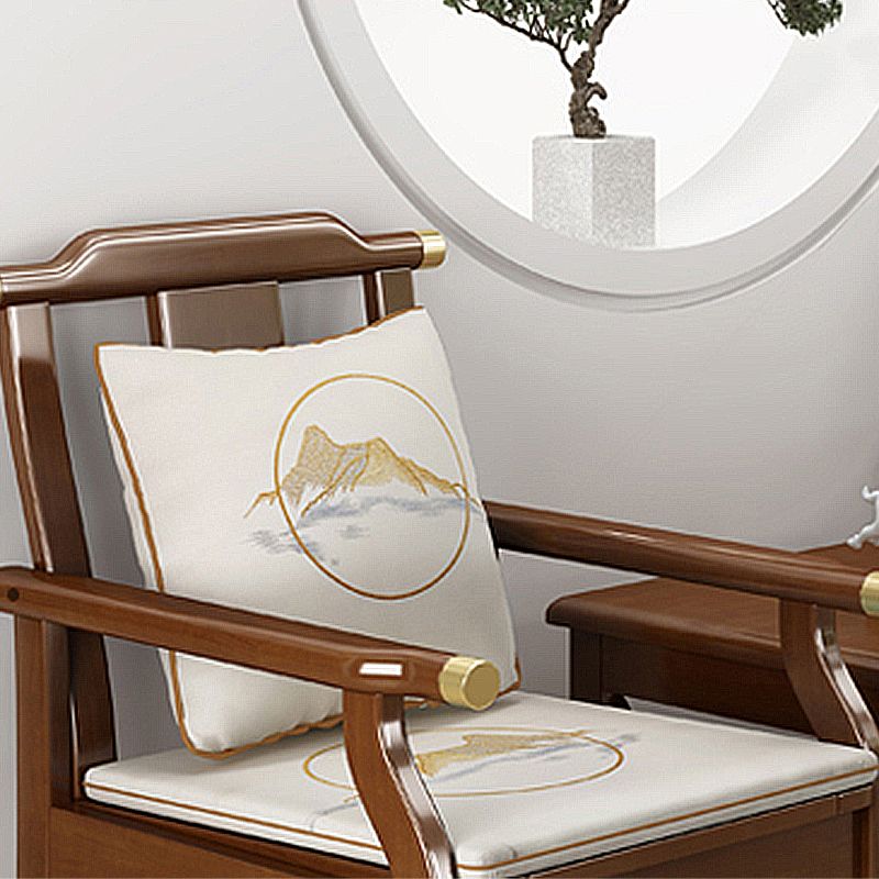 Sillón de comedor tradicional con brazo trasero de listones y patas de madera