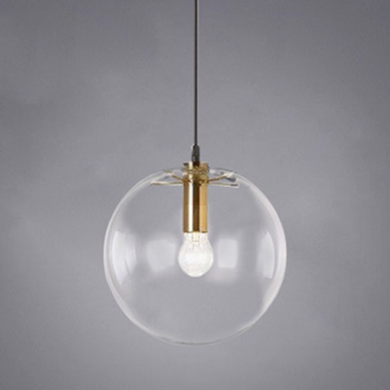 Minimalist Style Globe Ceiling Pendant Light Glass Dinning Room Hanging Pendant Light