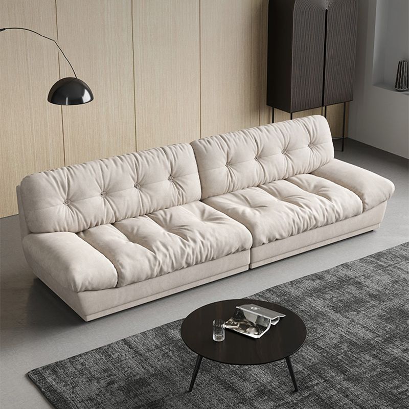 Faux Leather/ Suede Contemporary Tufted Split-Back Settee Sofa