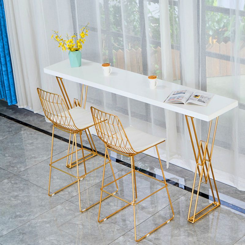 Traditional Luxury Solid Wood Table Gold and Metal Base Bar Table