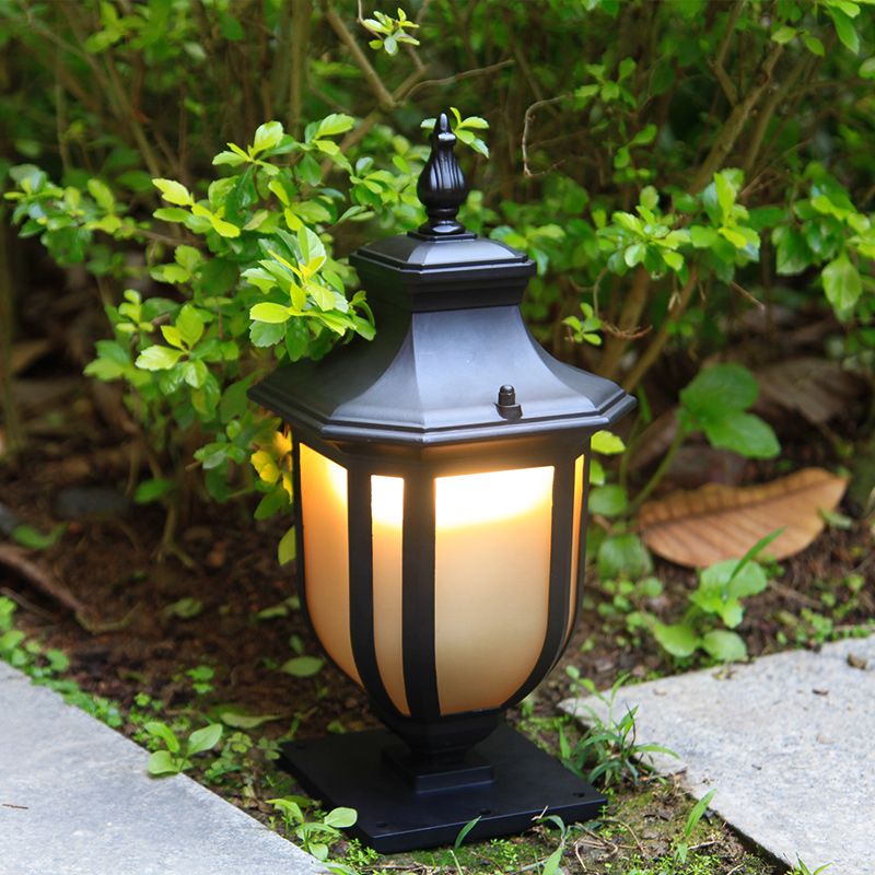 Modern Black Pillar Lamp Waterproof Outdoor Light for Garden