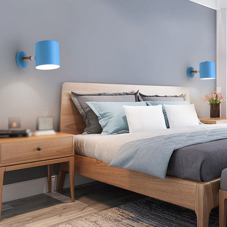 Cylinder Wall Mounted Lamps Modern Style Metal 1 Light Wall Light Sconces