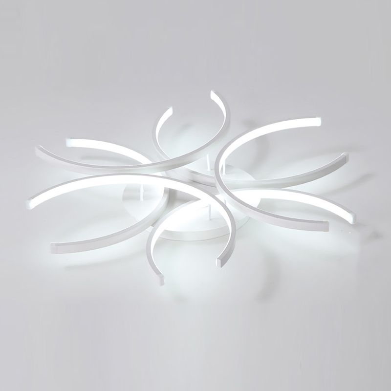 Metal Flower Flush Flush Light Modern Style Modern Style 6 Lights Fleus de montaje en blanco
