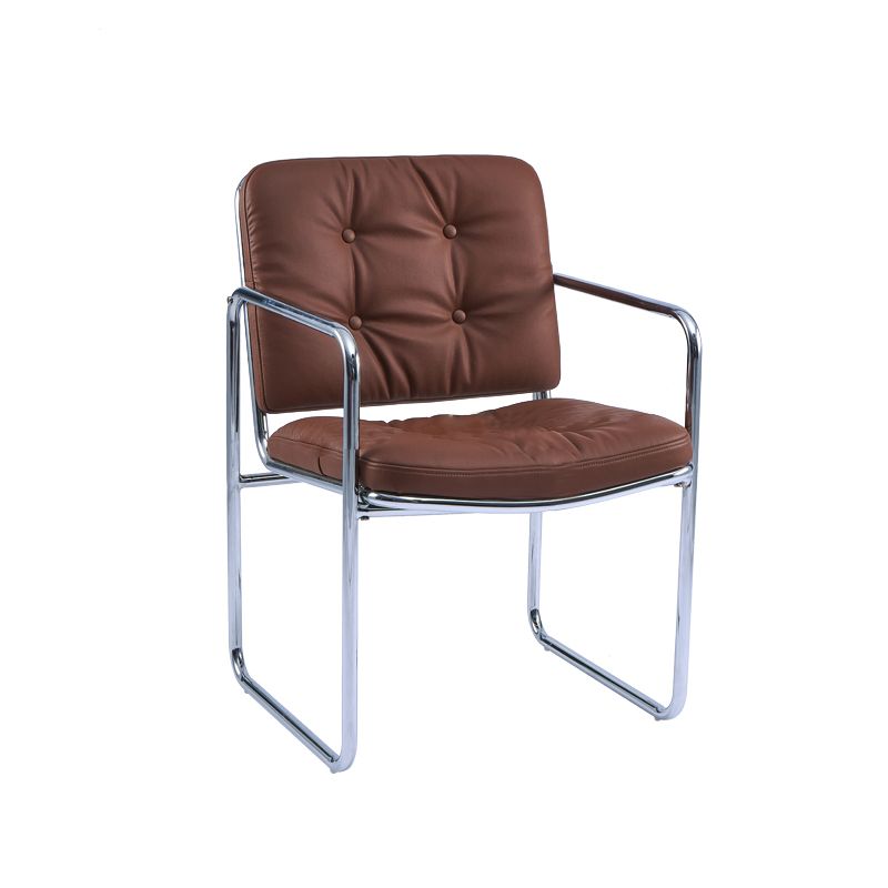 Minimalist Style Upholstered Arm Dining Chairs Solid Back Dining Side Chairs