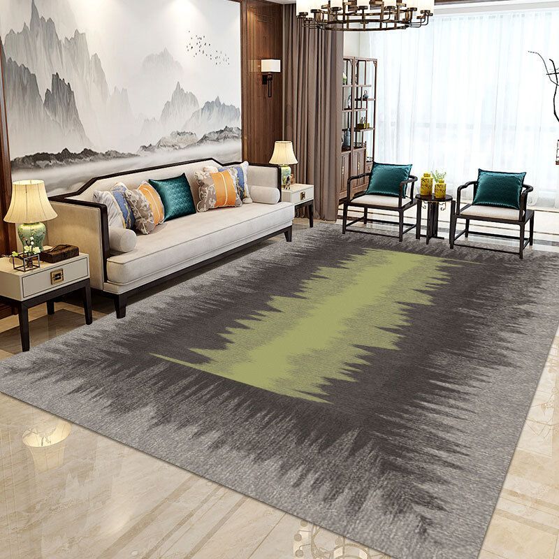 Modern Home Decorative Rug Multi Colored Geometry Area Rug Polypropylene Washable Stain Resistant Non-Slip Backing Rug