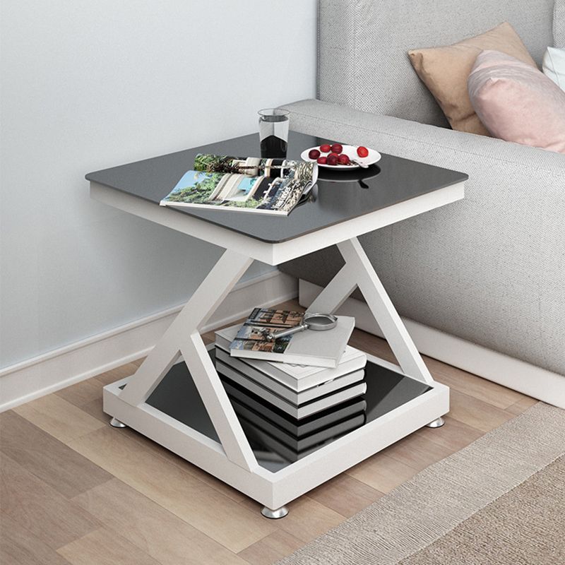 Contemporary  Abstract End Table  Side Table with Storage for Bedroom