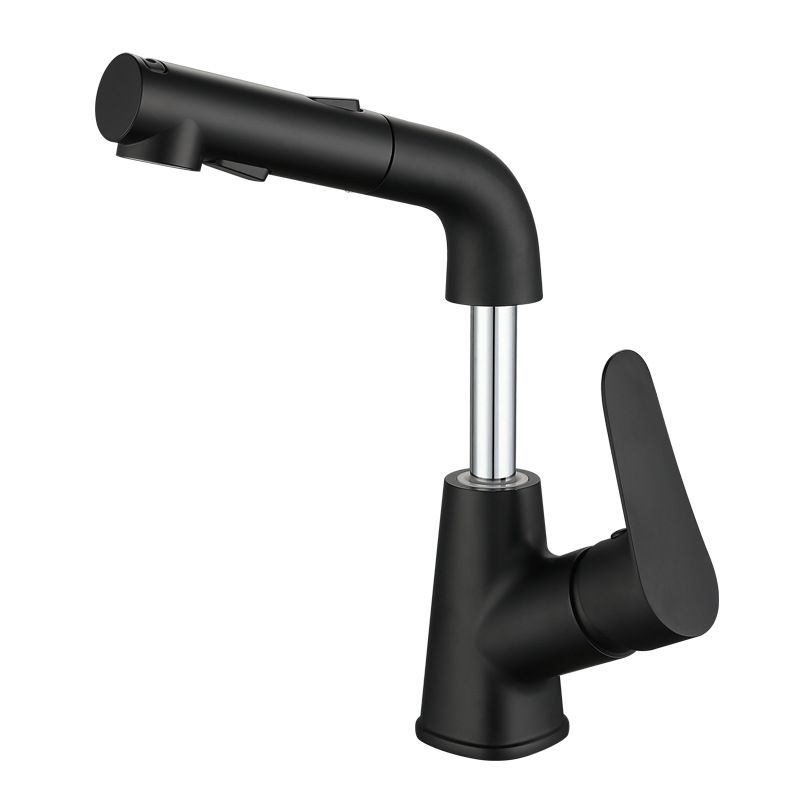 Contemporary Vessel Faucet Copper Single Handle Low Arc Retractable Vessel Faucet