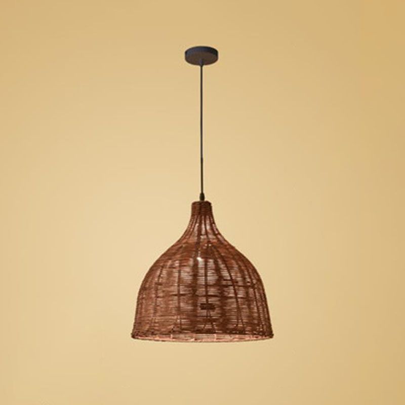 Trompete Teestoom Decke hängen leichter Bambus 1 Kopf Asiatische Style Suspension Anhängerlampe