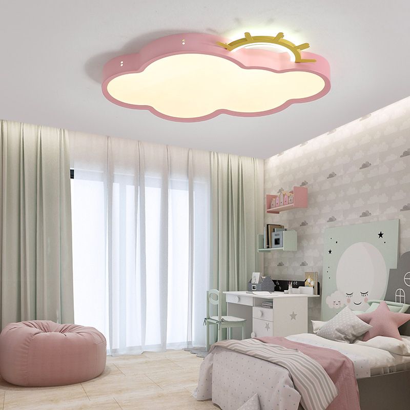 Cloud and Sun Ceiling Flushmount Lamp Cartoon Acrylic LED Flush Mount Light for Nursery