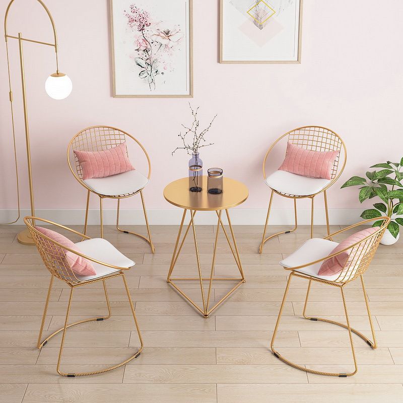 Metal Kitchen Dining Arm Chairs Contemporary Upholstered Dining Chairs