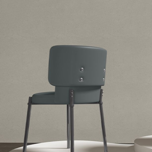 Faux Leather and Metal Contemporary Dining Chair for Dining Room