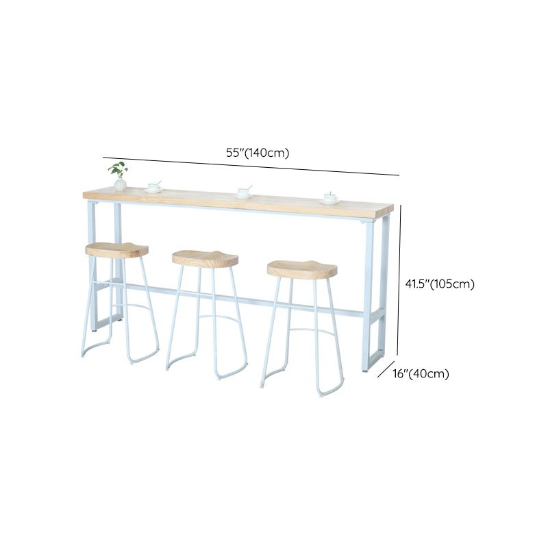 Modern Bar-height Table Solid Wood Top Bar Table for Dining Room