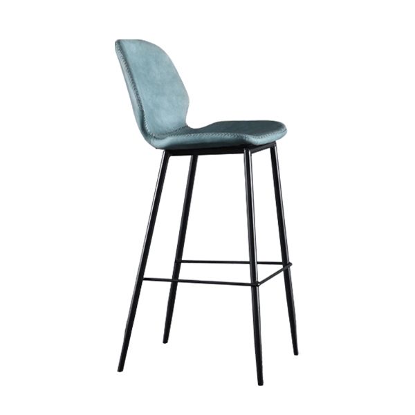 Living Room Industrial Counter Chair Footrest Bucket PU Leather Bar-stools