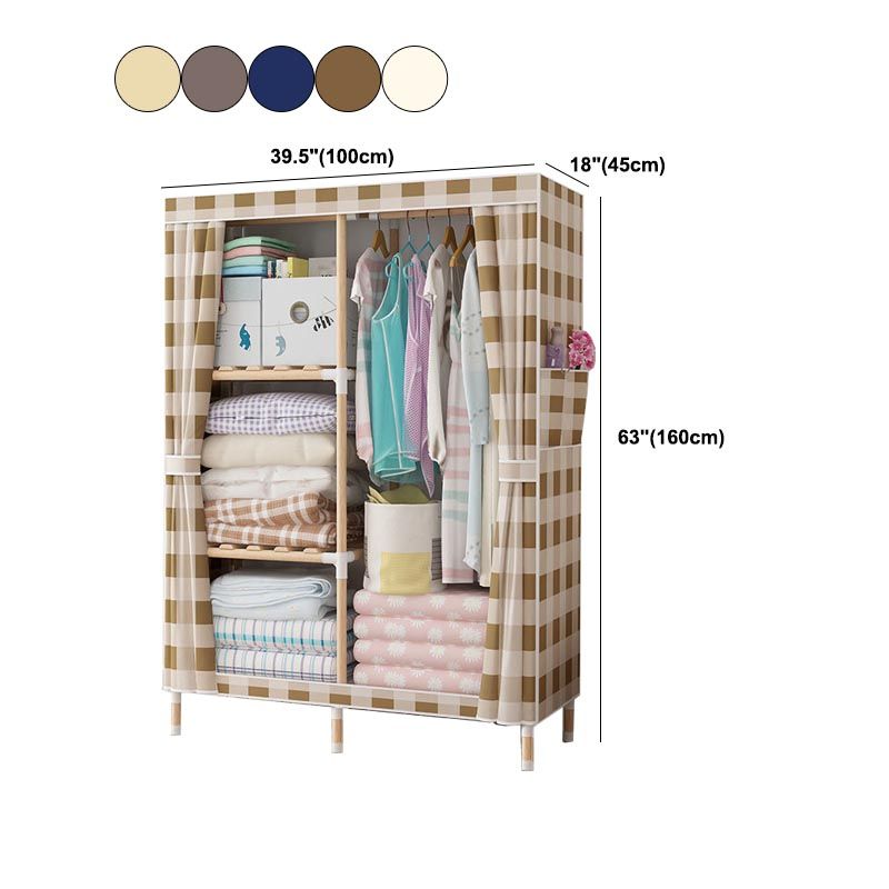 Contemporary Style Wardrobe Armoire Solid Wood Wardrobe Closet with Legs